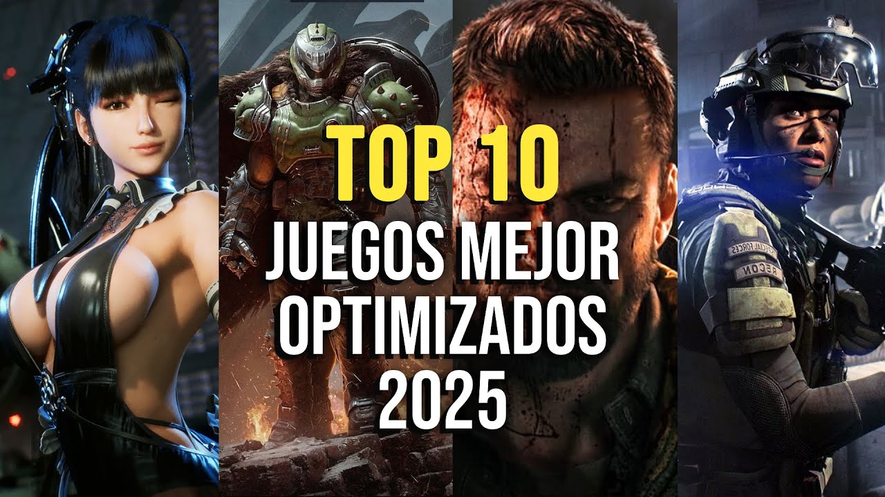 TOP 10 : Juegos MEJOR Optimizados 2025 (PC)