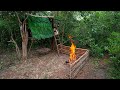 Build Bushcraft Shelter on the Tree only 1Day  - Survival alone in forest , Solo Skills