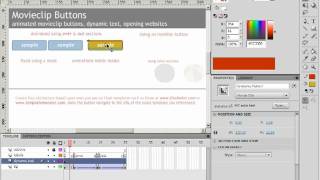 FlashCS4, Movieclip Buttons, part4, using MCs.avi