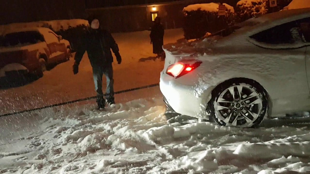 Hyundai genesis in snow