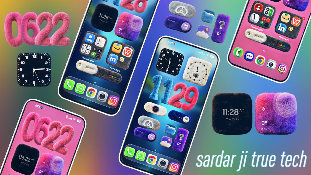 HyoerOS 3 Fluffy 3D widgets With 3D Effect | HyperOS 3.0 Fluffy icons & Widget 🔥