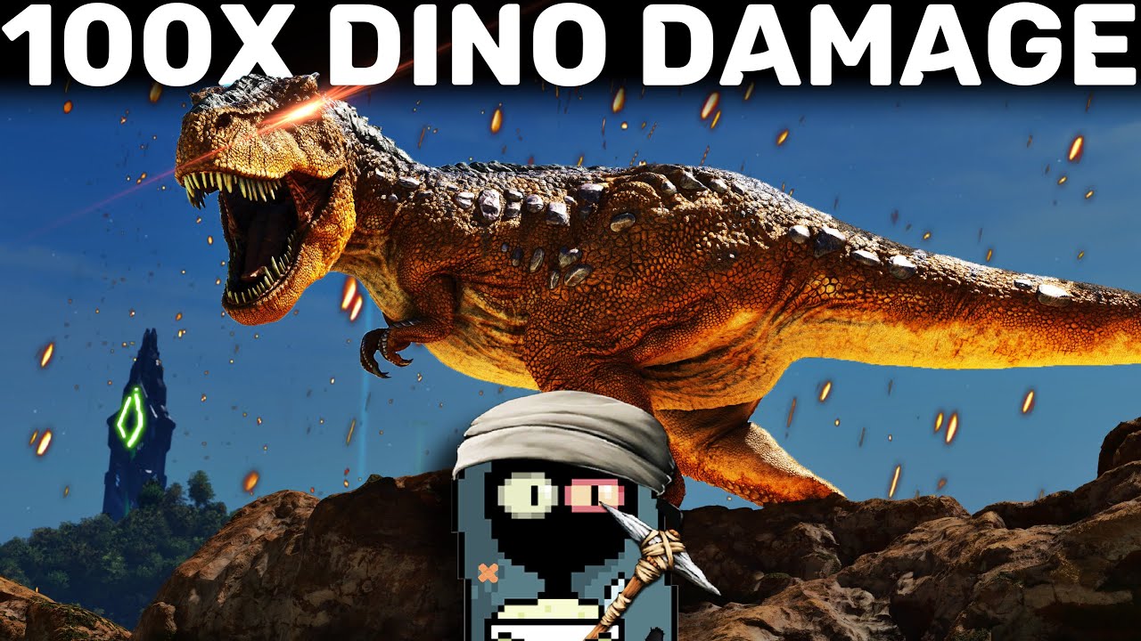 Can I Survive Super Powered Dinos? - ARK 100 Days