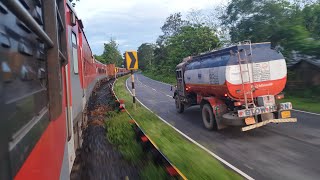 Train Vs Truck Race : Truck driver trying to Race with Kamrup Express, Indian Railways Video 4k HD