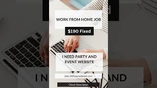 I need party and event website | Online jobs in USA work from home | Work from home jobs