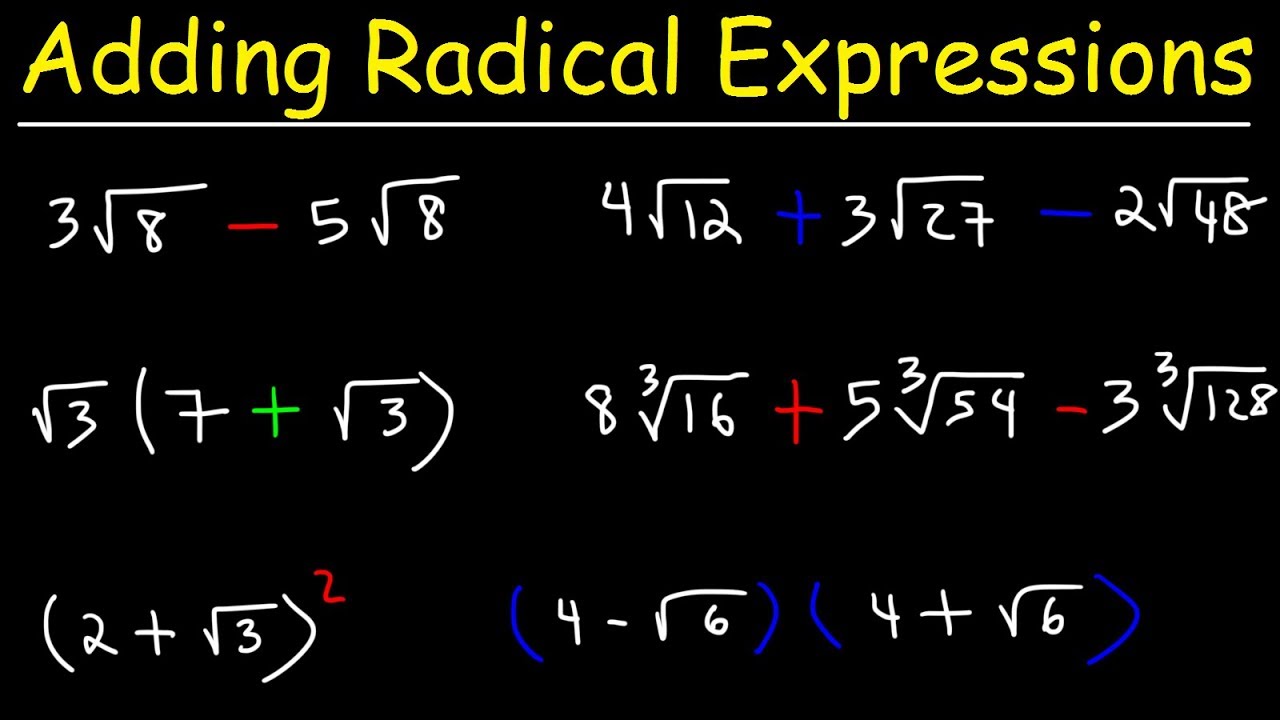 Adding and Subtracting Radical Expressions With Square Roots and Cube Roots With Regard To Simplifying Cube Roots Worksheet