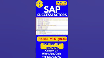 SAP SuccessFactors RCM Training Online Tutorial Class 18 28th July2025 #sapsuccessfactorstraining