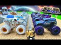 Toy diecast monster truck racing tournament  round 31  spin master monster jam gears  galaxies