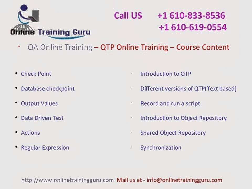 QA online training - QTP online training - Testing tools online ...