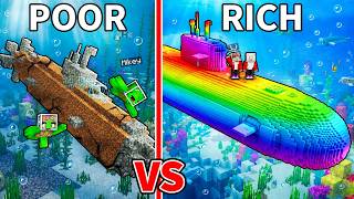 JJ and Mikey: From $1 SUBMARINE to $1,000,000 SUBMARINE in Minecraft! (Maizen)