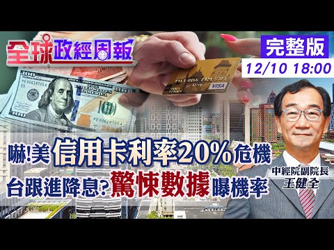 【全球政經周報】台灣央行跟進美國降息?驚悚這數據曝光機率 中國房產開發投資跌幅擴大!發1兆債券僅止血?得祭1招 美國信用卡循環利率高達20%危機是? 20231210 @CtiFinance