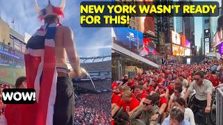 Norwegian Fans Turn New York Times Square Into a Viking Battlefield - WOW!
