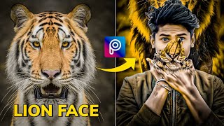 || CREAT A LION FACE MASK PHOTO EDITING PICSART || CB LION FACE PHOTO EDITING TUTORIAL | cb editing screenshot 5