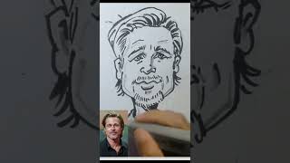 Dibujo de caricatura de Brad Pitt😄#shorts #bradpitt