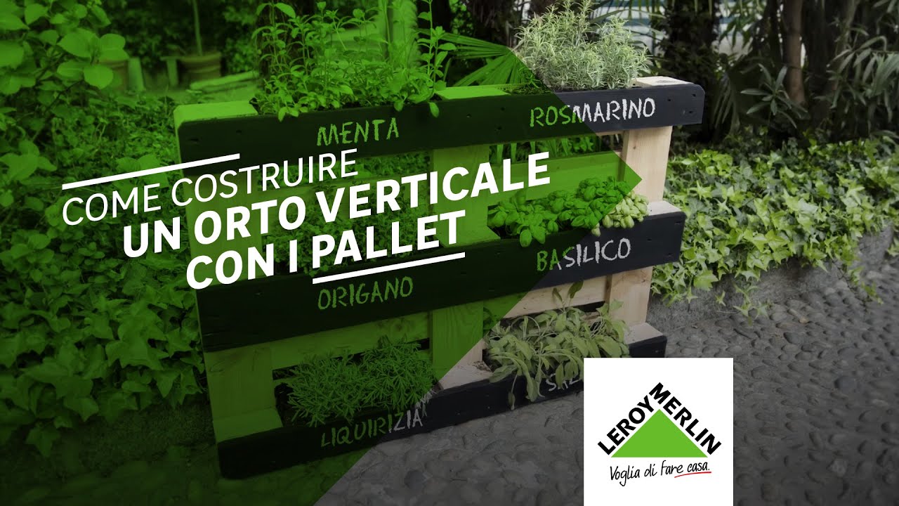 Come costruire un orto verticale con i pallet tutorial leroy ... Pallet porta fiori