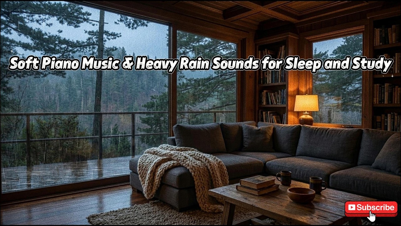 Deep Sleep in a Dark Forest Cabin 🕯️ Soothing Piano & Night Ambience (No Rain)