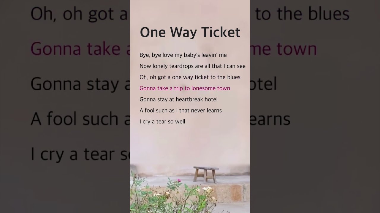 One Way Ticket Tanja Thomas Lyrics