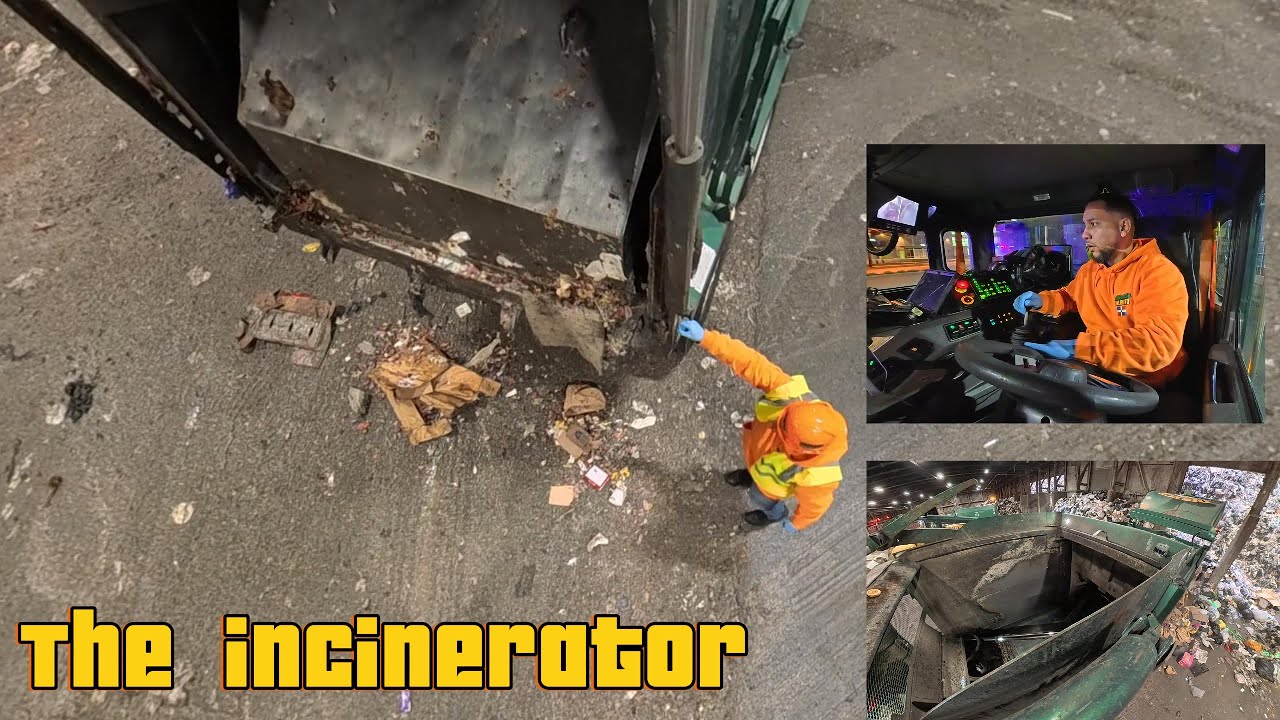 Watch Garbage trucks dumping Tons of Trash at The Incinerator