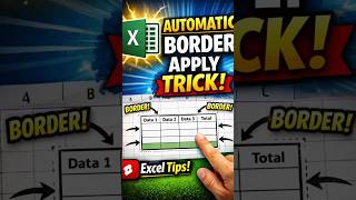 Automatic Border apply Trick in excel just 60second #excel #shorts #viral