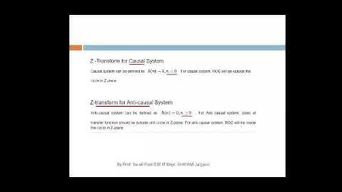SS- Signals and Systems-SE CSE-IT- ROC of Z-Transform: ROC of causal, anticausal