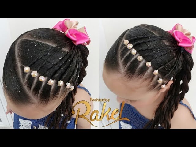 Peinado Infantil  Para El Colegio Fácil Y Rápido Peinados Rakel 80   YouTube