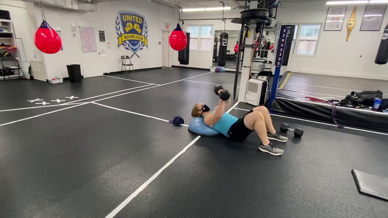 Bosu DB Single Arm Glute Bridge Chest Press YouTube