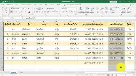จัดรูปแบบเซลล์ microsoft excel