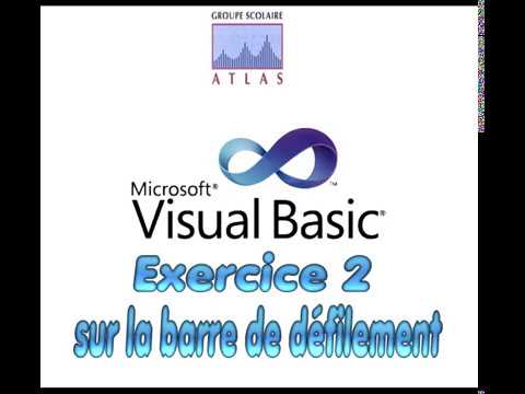 Visual Basic |  Barre de défilement |  Exercice 2