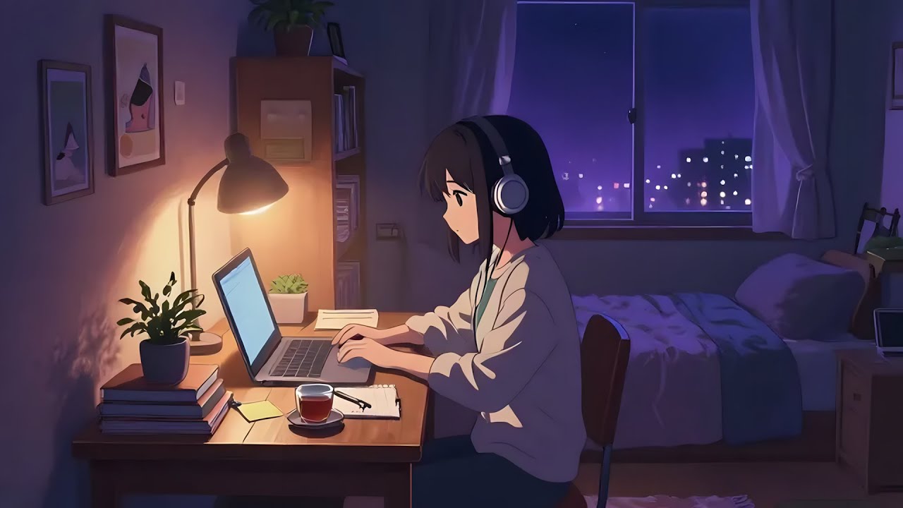 Moonwave Lofi – Deep Focus in a Quiet Room | Detailed Night Vibes for Study, Coding & Calm Work