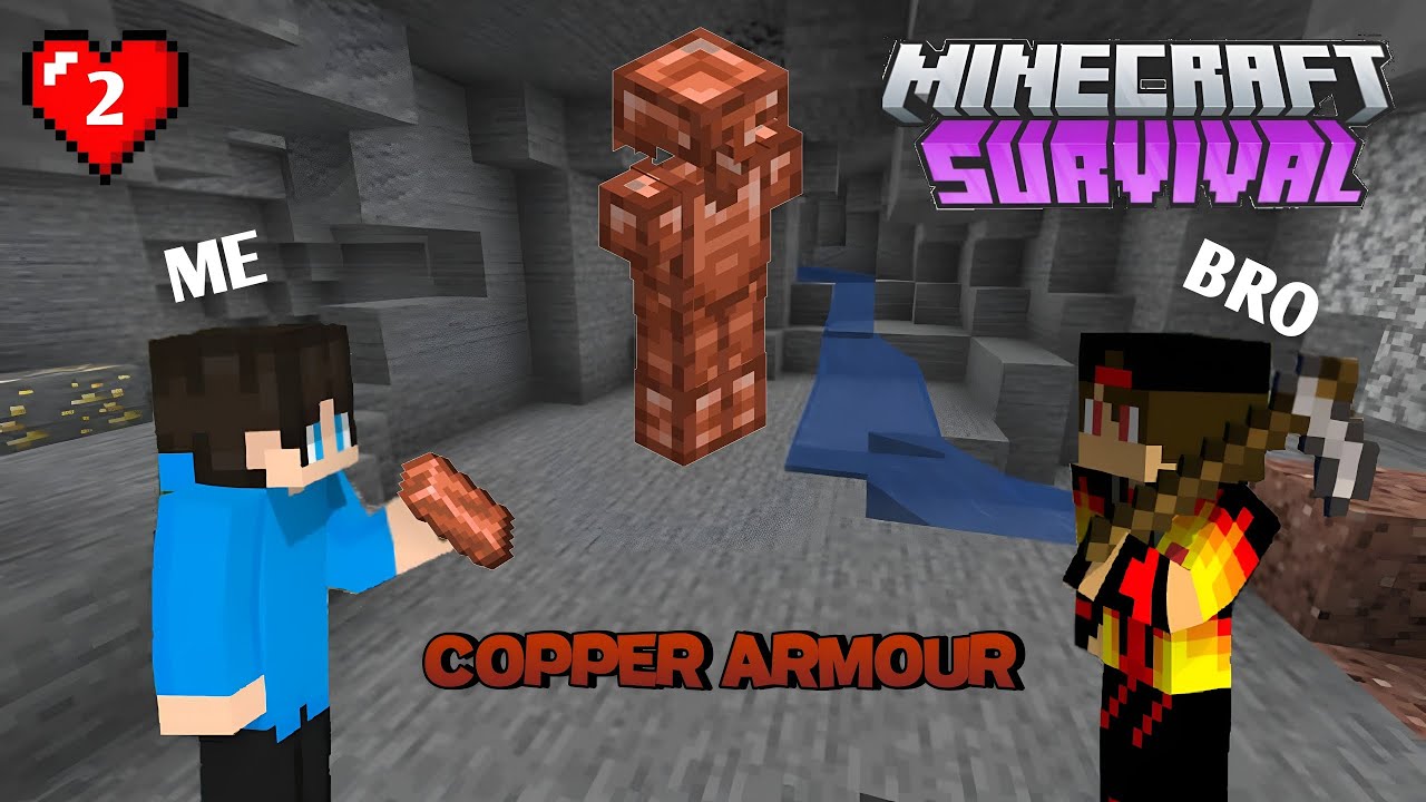 Copper Armour | Minecraft Pe 🔥 Duo Survival Series Ep 2 In Hindi ...