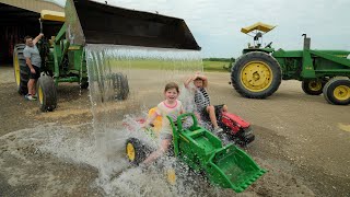 Using tractors to play with water | Tractors for kids