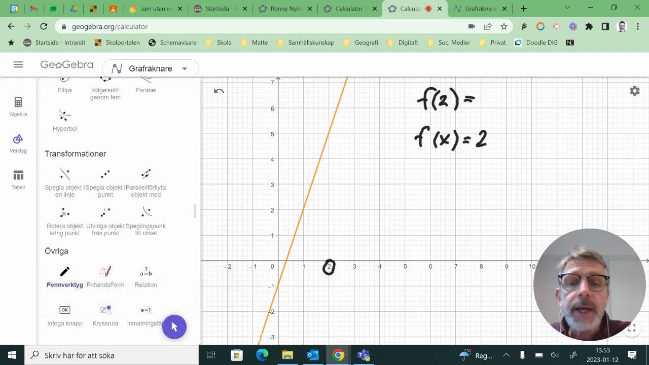 Matte 5000+ 1a: 3.4  Grafisk lösning av ekvationen f(x) = a