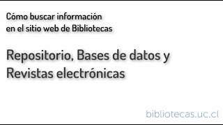 Repositorio, Bases de datos y Revistas electrónicas screenshot 2