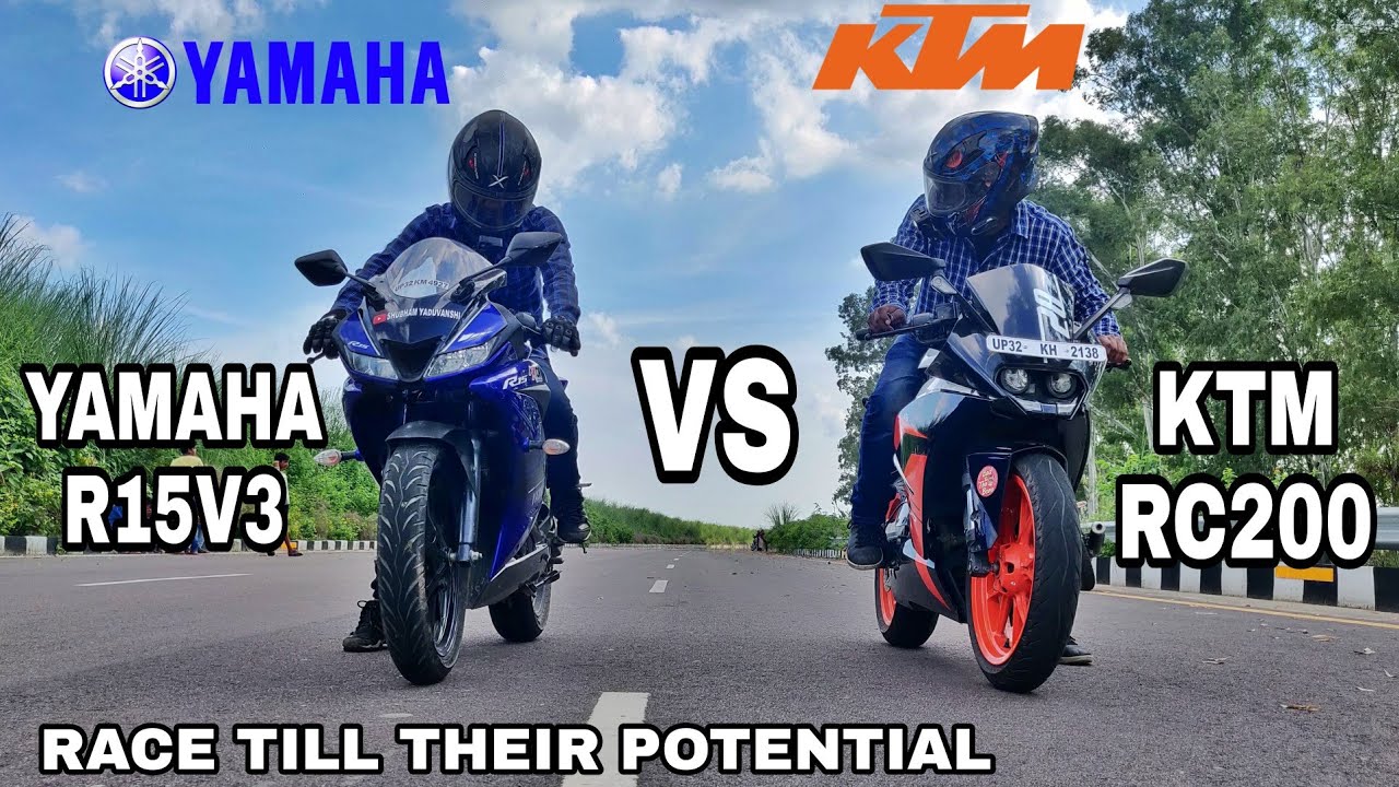 YAMAHA R15V3 VS KTM RC 200 | RACE TILL 