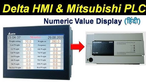 delta hmi programming tutorial |  Numeric Display |  Delta HMI to Mitsubishi PLC | Hindi