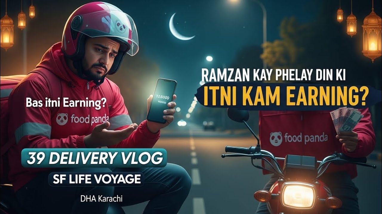 Ramzan Ka 1st Roza 🌙 | Foodpanda Pe Aaj Itni Kam Earning? 😳💸 | DHA Karachi
