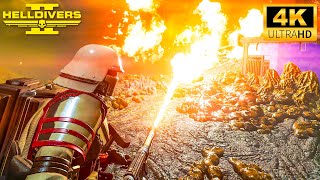 HELLDIVERS 2: FLAMETHROWER MADNESS 4K Ultra Graphics Gameplay No Commentary PC