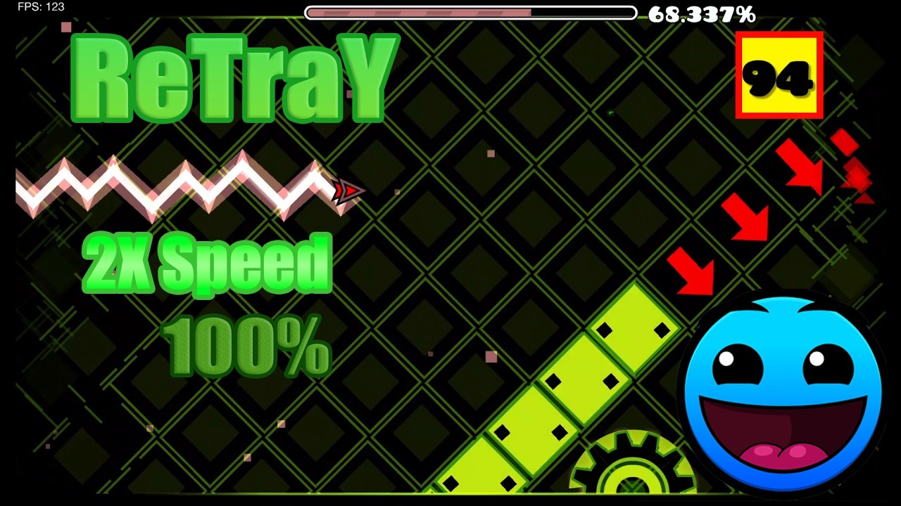Retray Copy Code ReTraY 2x Speed 100% (Speed Portal) | Geometry Dash - YouTube