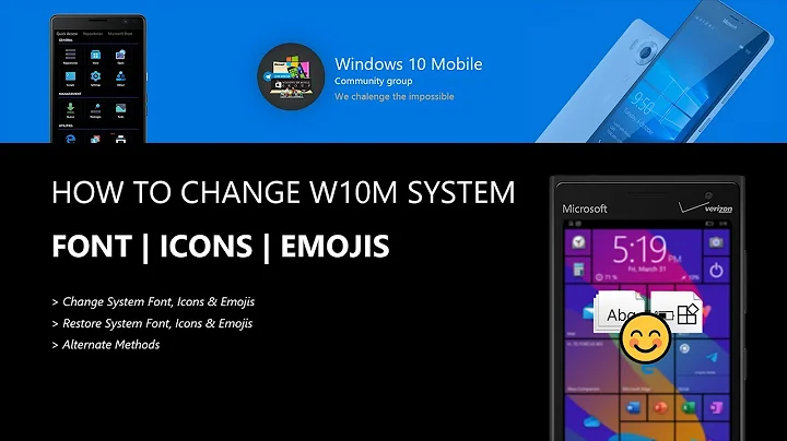 How to change System Font | Icons | Emojis in W10M