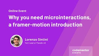 Celebrity Why you need microinteractions, a framer motion introduction | Lorenzo Sintini Profile