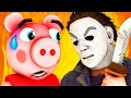 Пигги vs Майкл Майерс (Roblox Piggy 2 Роблокс Свинка Пеппа Хэллоуин Хоррор 3D Пародия Анимация)