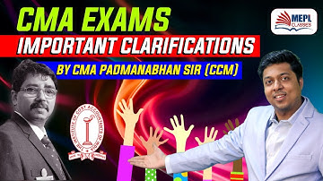 CMA Exams Important Announcement By CMA Padmanabhan Sir | Mohit Agarwal
