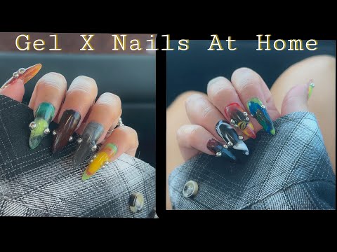 Do gel x nails with me at home! Start to finish -easy step by step