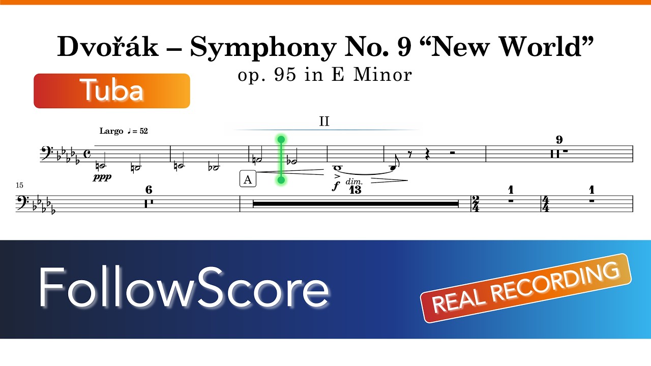 Dvořák – Symphony No. 9 “New World” Op. 95 (Tuba) | Sheet Music