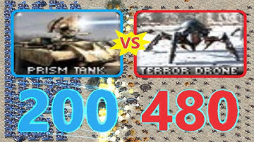 Prism vs Terror Drones - Same Cost - Red Alert 2