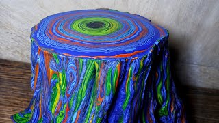 How to Make Colorful Rainbow Tree Stump Coffee Table.