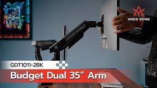 Double the View, Zero the Clutter! ARES WING GDT1011-2BK Monitor Arm 🖥️⚔️🖥️