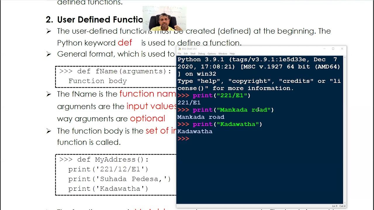Functions in Python - Part A - YouTube image.