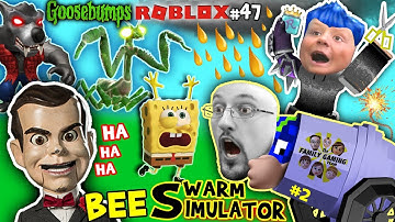 GOOSEBUMPS vs. Spongebob in ROBLOX + FORTNITE helps Chase in BEE SWARM SIMULATOR Again Pt.2 (#47)