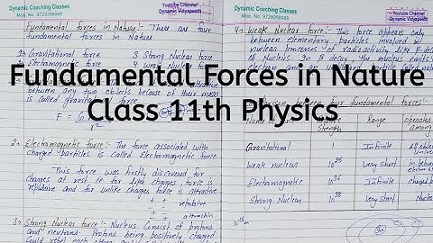 Fundamental Forces in Nature, Physical World, Class 11 Physics