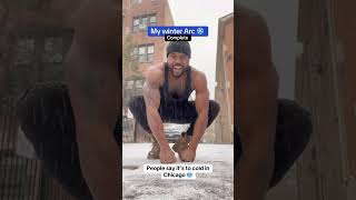 It’s a cold winter in Chicago🥶 #calisthenics #workout #pushups #winterarc